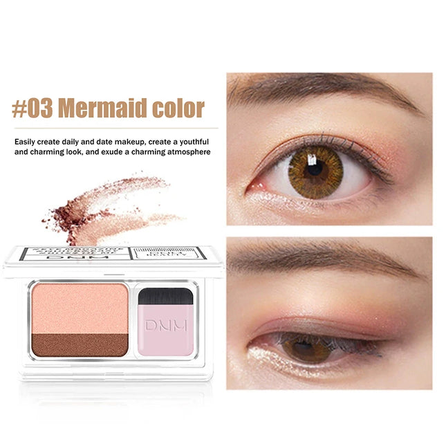 1Pc DNM Professional Women's Cosmetics Two-color Matte Lazy Eye Shadow Double Small Box Easy Carry Eyeshadow Tray for Makeup