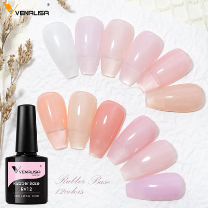 7.5ml Venalisa HEMA Free TPO Free Rubber Base Jelly Pink Soak Off UV LED Gel Polish Semi Permanent Nail Manicure Varnish