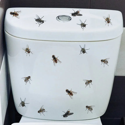 Simulation Fly Wall Sticker Bathroom Waterproof Toilet Cover Fly Toilet Sticker Self-adhesive PVC