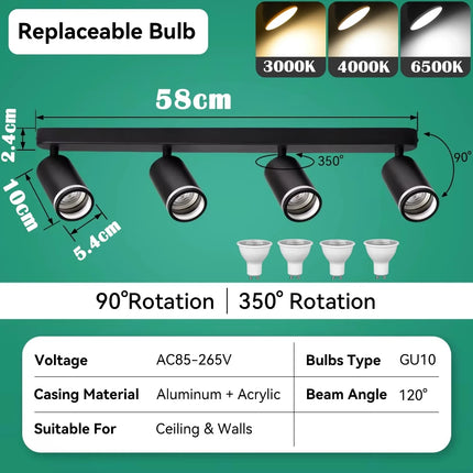 110v 220v LED Ceiling Light GU10 LED Track Spot Light for Chandelier Bedroom Corridor Ceiling Lamp  Replacement Bulb lighting