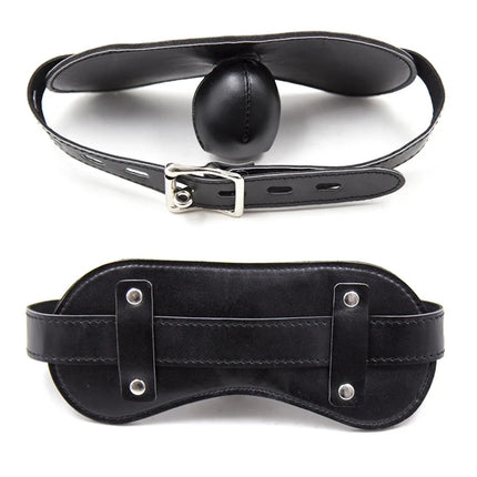 BDSM Sex Products Sponge Leather Open Mouth Gag Female Bondage Slave Trainer Ball Gags Adult Erotic Sex Toys for Couples Games