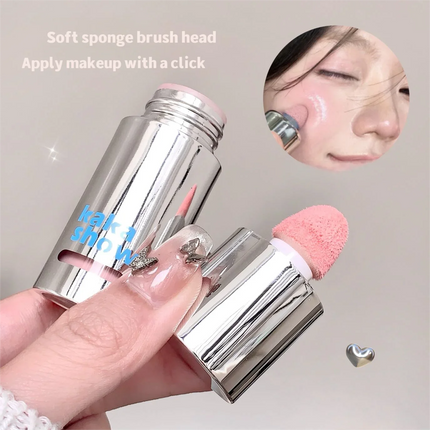 Liquid Blush Natural Water Light Waterproof Blush Stick Moisturize Cheek Blusher Brighten Contour Sponge Brush Makeup 4 Colors