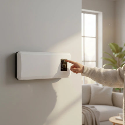 Electric Wall Heater Black Control Panel Wall-Mounted Heater Home Heating Slim Low Noise