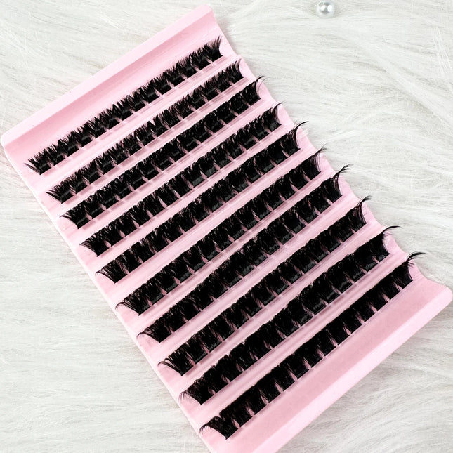 New 160D 10 Rows Individual Lashes Extension Natural Faux Mink Eyelashes Individual Cluster Eyelashes Extension Makeup Cilia