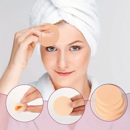 12pcs Round Makeup Sponges for Foundation Application - Lightweight Hydrophilic Polyurethane Foam Puffs
