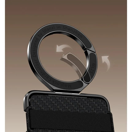Ultra-Thin Magnetic Phone Holder with Multi-Functional Wallet Portable Double-sided Magnetic Stand with Anti-lost Hook and Strap