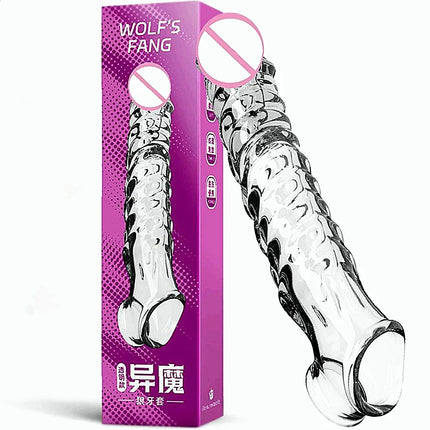 Penis Sleeve Extensions Condom Male Enlargement Delay Vibrators For Men Flexible Glans Penis Enlarger Extender Delay Ejaculation