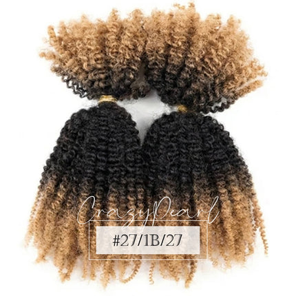 CrazyPearl 4B 4C Afro Kinky Curly Bulk Human Hair for Braiding Locs Twist Mini Micro Knotless Braids Dreadlock Hair Extensions