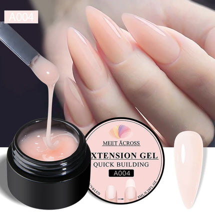 8ml Quick Building Extension Nail Gel Milky White Semi-Permanent UV/LED Gel Varnish Suitable for Manicure DIY Nail Prolong Tool