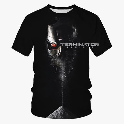 Classic Movie Terminator 3D Print Sports Quick-dry Breathable Men T-shirt Outdoor Street Harajuku Y2k Casual Short-sleeve Summer
