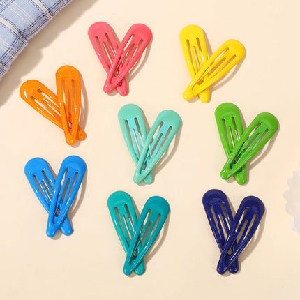 50Pcs Random color waterdrop hair bb clips for girls bangs basic simple alloy hairpins kids hair accessories