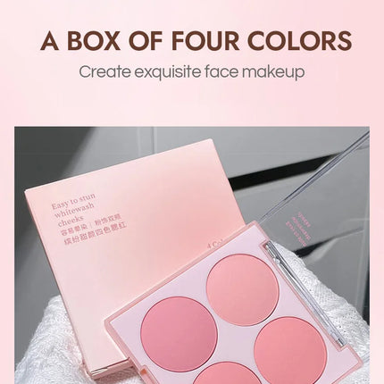 4 Colors Blush Powder Face Makeup Set Mixed Sweet Warm Colors Matte Cheek Powder Facial Beauty Cosmetic Makeup Blush