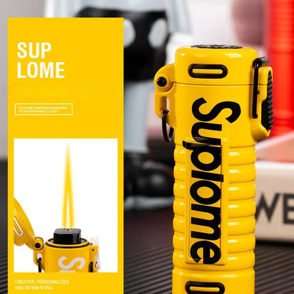 New Outdoor Windproof Pendant Inflatable Lighter Fashion Letter Jet Flame Strong Firepower Portable Lighter Men's Gift