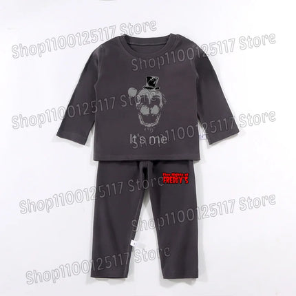 FNAF Pajamas Pants Set Children Thermal Underwear Suit Anime Five Nights at Freddy's Cool Clothing Suits Boys Girls Loungewear Gift