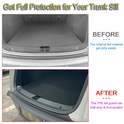 USVOTOV for Tesla Model Y Juniper Launch Model 3 2025 2026 Trunk Sill Guard Cargo Mat Rear Bumper Protector TPE Pads Accessories