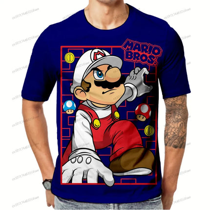 Personalized T-shirt 2026 Fashion 3D Print Quick Dry Super Mario Anime Tshirts Short Sleeve T-shirt Gym Clothes Man Summer New
