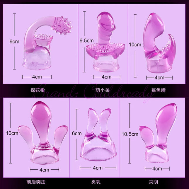 G-spot Stimulate Vibrator Accessories Magic Wand Attachment Silicone Adult Sex Toys for Women AV Rod Head Cap