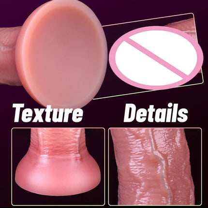 Realistic Anal Dildo Soft Huge Double-layer Silicone Penis Wearable Adult Standard for Women Panties Suction Cup Sex Toys 18+
