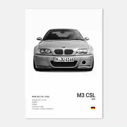 Pop Black And White Poster Wall Art Luxury Supercar F80 M3 M140 GTR HD Oil On Canvas Print Home Living Room Bedroom Decor Gift