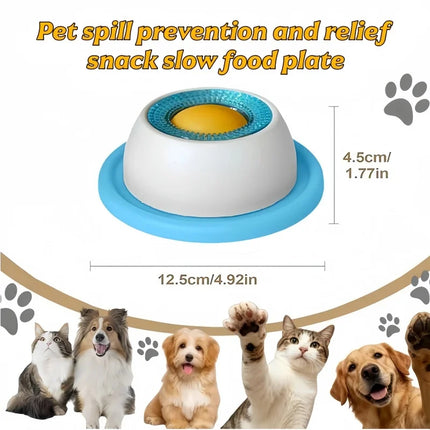 Pet Slow Licking Bowl For Dogs/cats, Non-slip Interactive Puzzle Toy, Healthy Slow Feeder, Reduces Boredom Anxiety, Fun Licking