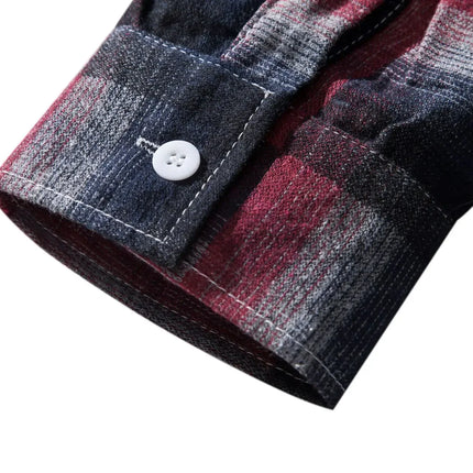 Autumn Hot Sale Of The Season Men's Plaid Hooded Casual Shirt Independent Station Cross-Border Checkered Hoodie Style Floral Patchwork