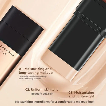 Foundation Stick High Coverage Concealer Stick With Big Brush 2 In 1 Moisturizing Face Waterproof BB Cream Korean Makeup Base