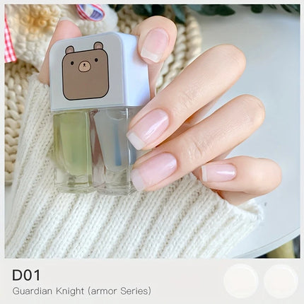 D01 water-based armor oil 2-Bottle Set No-Bake Nail Polish Quick-Dry Long-Lasting Peelable Water-Based Nail Polish Kit