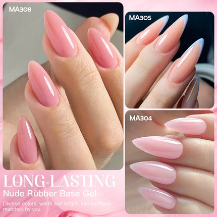 7ml Nude Rubber Base Gel Nail Polish 2 In 1 Semi Permanent Colorful Nail Art UV LED Gel For Nails Manicure Soak Off Varnishes