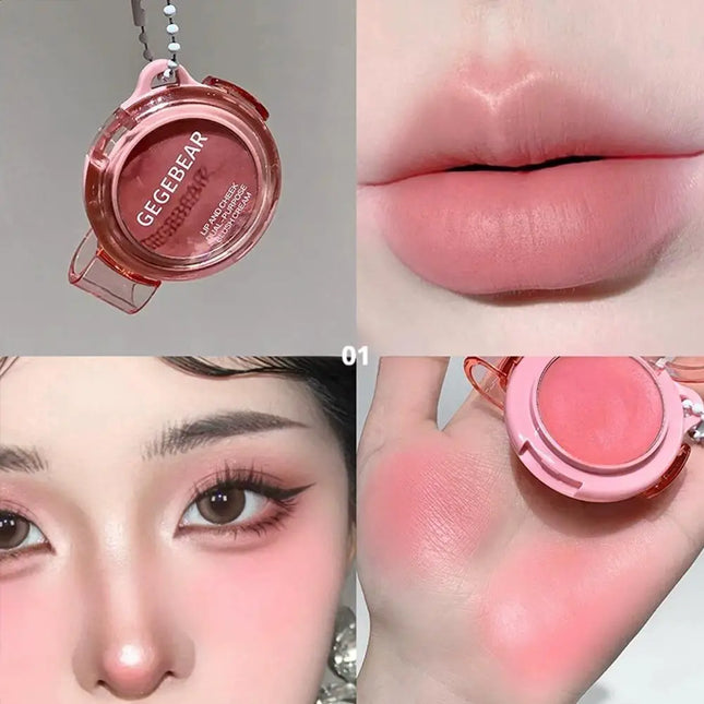 Lip And Cheek Blush Cream Lightweight Excellent Spreadability Long-Lasting Color-Locking Waterproof For All Skins Gentle