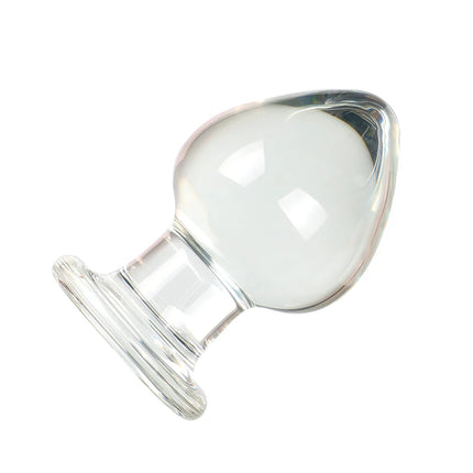VaHppy Glass Anal Plugs Large 5.5cm Transparent/Golden SM BDSM Adult Sex Toys Unisex Lesbian Gay Anal Masturbator Stimulation