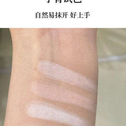 Face Brightening Highlighter,2 Colors Matte Platte Dry and Wet Natural Brightening Setting Powder,High Gloss Face Comestics