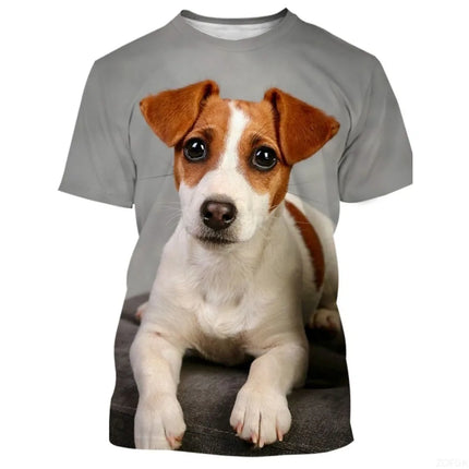 Men's T Shirts For Men Animal Dog Jack Russell Terrier Tee Anime Graphic Summer Unisex Adults' 3D Print Casual Oversized Tops
