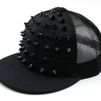 BASEBALL CAPS FOR BOTH Men Women Boys Girls Punk Studded Baseball Hip-Hop Hat Adjustable Snapback Spike Rivet Stud Cap