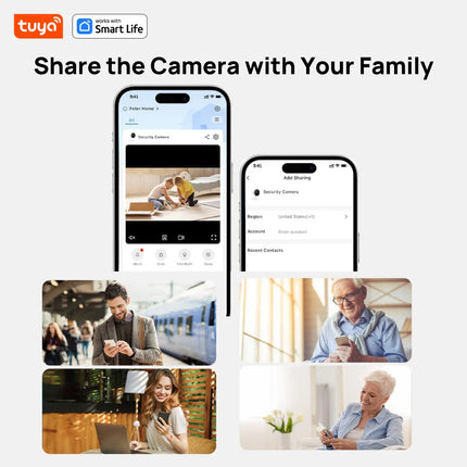 3MP HD Tuya Smart Indoor/Outdoor Security Camera for Home,Baby/Elder/Pet Camera With Phone App,Color Night Vision 2-Way Audio