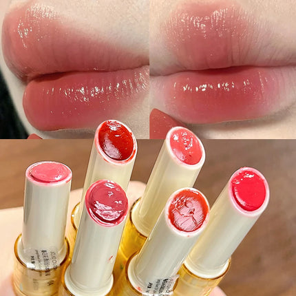 Spring Blossom Mirror Solid Lip Gloss Hydrating Mirror Water Gloss Lipstick Long-Lasting Moisturizing Non-Stick Cup Lip Cosmetic