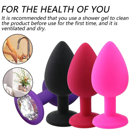 Soft Silicone Anal Plug Anal Toy Mini Bullet Vibrator Butt Plug Men Women Gay Couples Anal Prostate Stimulator Sex Toy for Adult