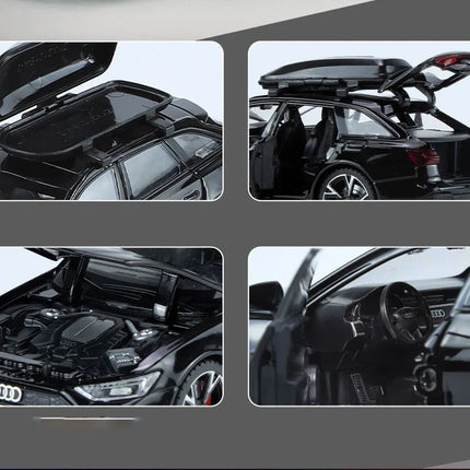 1/32 Audi RS6 Toy Car Model with Sound Light Doors Opened Alloy Diecast Model Vehicle Collection Toy for Boy Adult Festival Gift