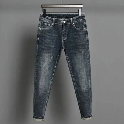Male Cowboy Pants Black Trousers with Pockets Jeans for Men Cropped Stacked High Quality New in Autumn Clothing 2025 Fashion Xs