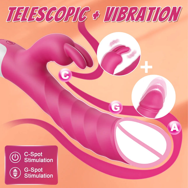 Powerful Rabbit Vibrator Dildo For Women Dual Vibration G Spot Clitoris Stimulation Masturbators Vaginal Massager Adult Sex Toys