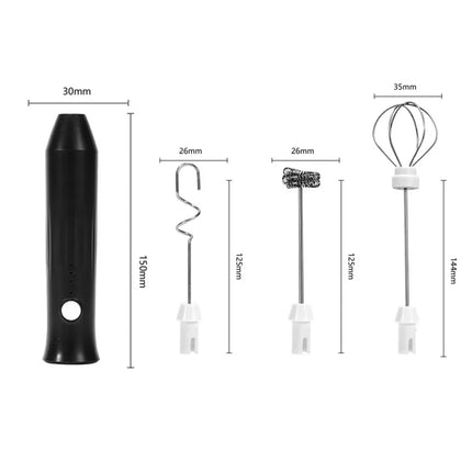 Electric Handheld Blender 3-Bar Rechargeable Wireless Milk Frother for Coffee Cappuccino Cream USB Powered Coffee Mixer