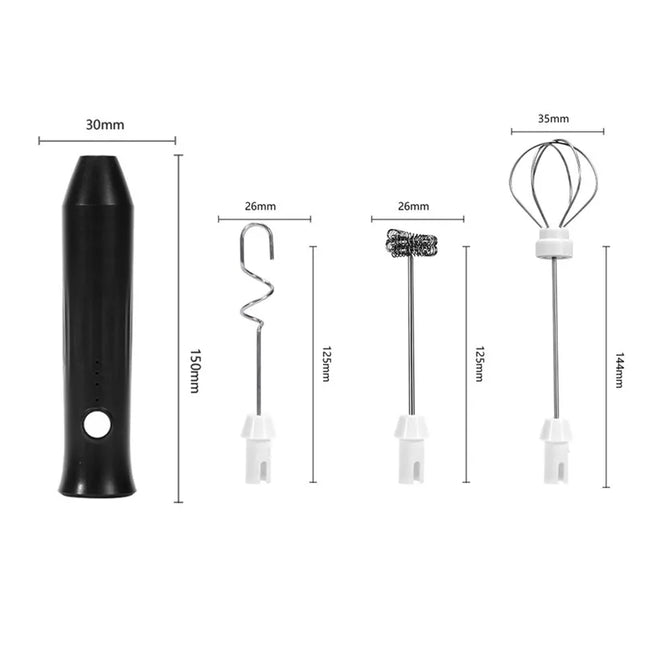 Electric Handheld Blender 3-Bar Rechargeable Wireless Milk Frother for Coffee Cappuccino Cream USB Powered Coffee Mixer