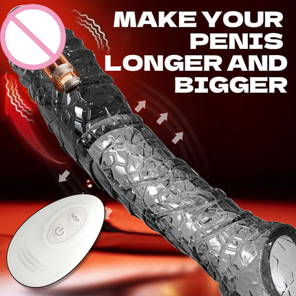 Penis Sleeve Extensions Condom Male Enlargement Delay Vibrators Clits Massager Cock Ring Vibrating Penis Cover Sex Toys For Men