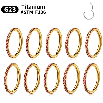 1/10PCS G23 Titanium ASTM F136 Pierced Set Hoop Nose Ring Earring Wome Jewelry Nasal Septum Cartilage Hinge Pitch Nose Ring Lip