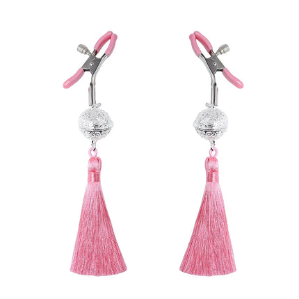 1 Pair Metal Bells Nipple Clamps With Tassel Nipple Ring For Women Flirting Teasing Exotic Breast Enlargement Adult Accessory