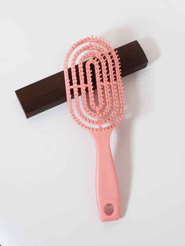 Relaxing Elastic Massage Comb Portable Hollow Comb Scalp Massage Brush Salon Styling Tool Oval Comb, Especially for Real Hair Wigs