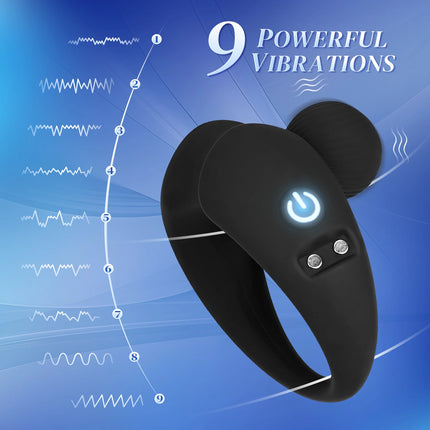 App Mini Vibrator for Male 9 Vibration Cock Ring Prostate Clit G-Spot Stimulator Ejaculation Delay Masturbator Sex Toys for Men