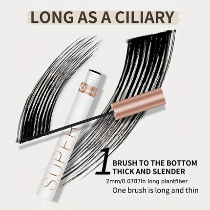 Micro-Fine Brush Mascara - Lengthening & Defining, Clump-Free, Waterproof, Smudge-Proof, Long-Lasting, Natural Volume