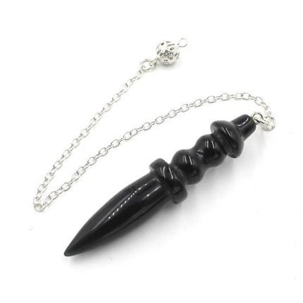 Natural Stone Pendant Egyptian Crystal Pendulum for Divination Dowsing Reiki Pink Clear Quartz Amethysts Black Onyx Pendulo X130