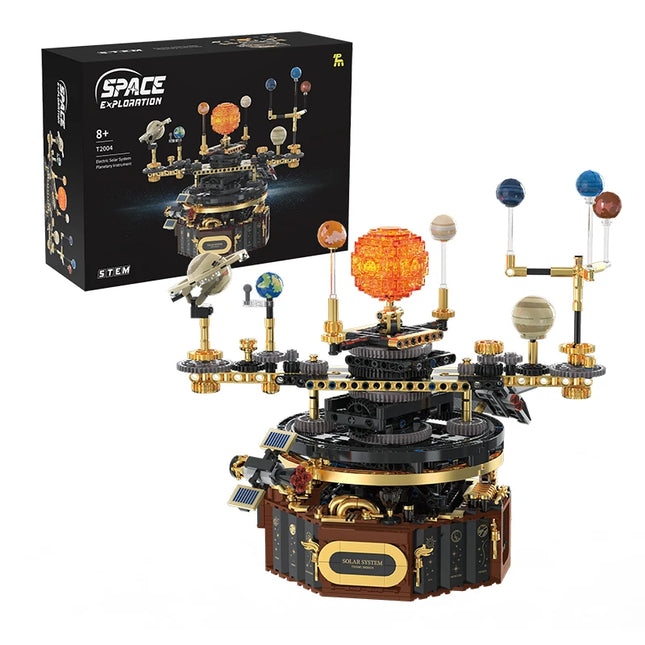 Cosmic Electric Rotating Solar System Optical Building Blocks Sun-Earth Model Space Science Educational DIY Toy for Kids