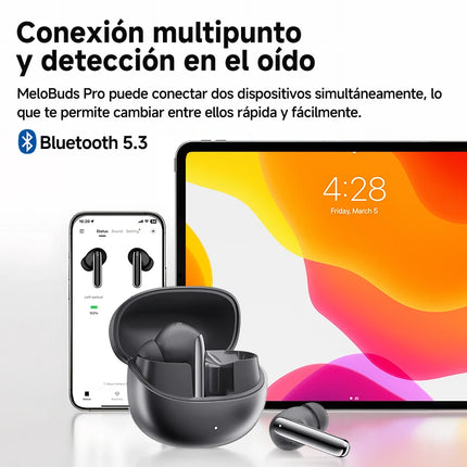 QCY MeloBuds Pro ANC Bluetooth 5.3 Earphones Wireless 46dB Hybrid ANC Hi-Res LDAC Earbuds 6 Mic Headphones 34H In-Ear Detection